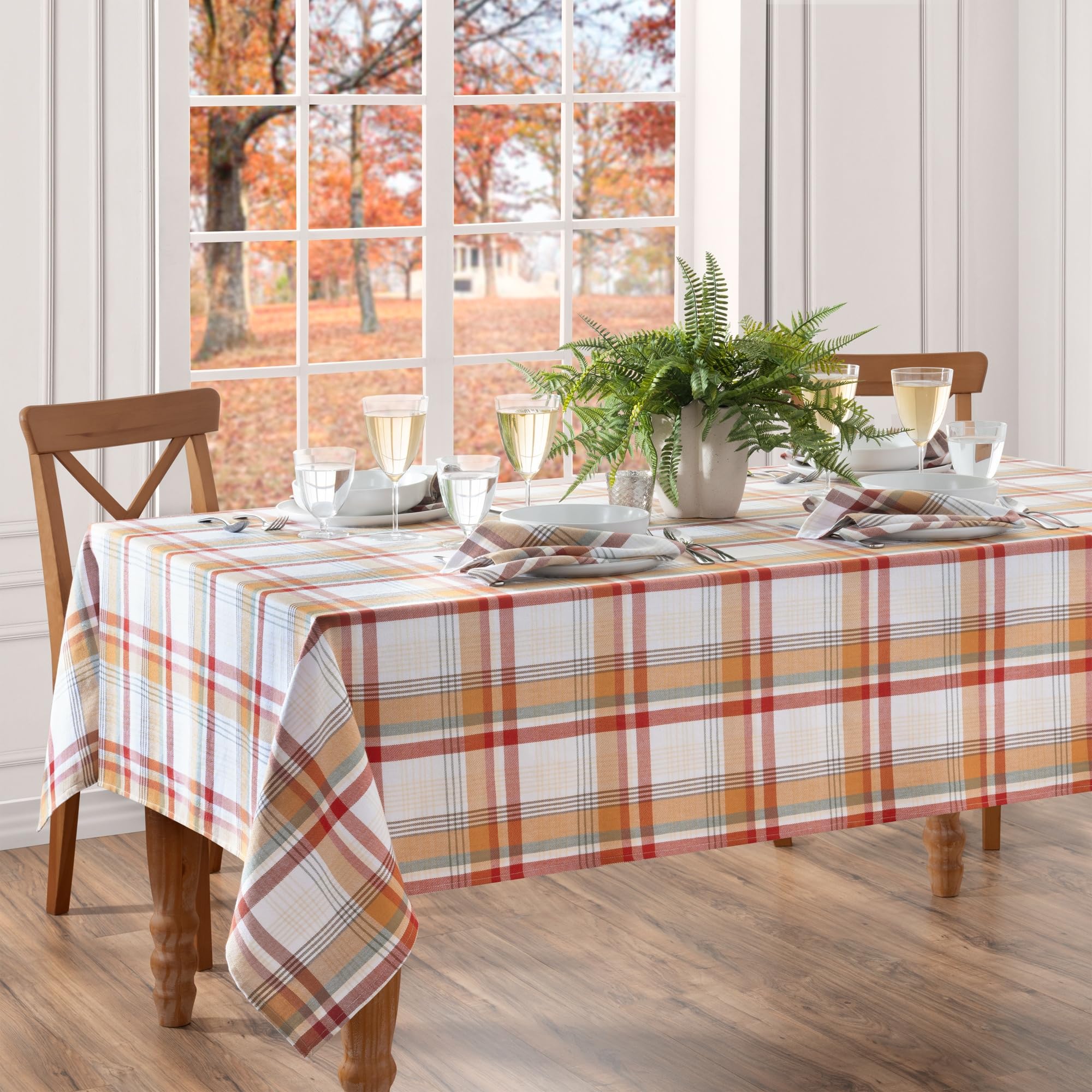 Pastoral autumn plaid tablecloth
